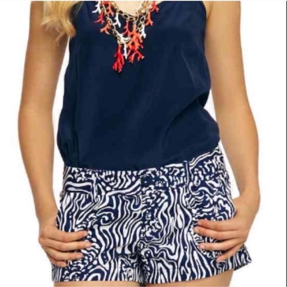 Lilly Pulitzer The Walsh Short Night Swimming Navy White Size 0